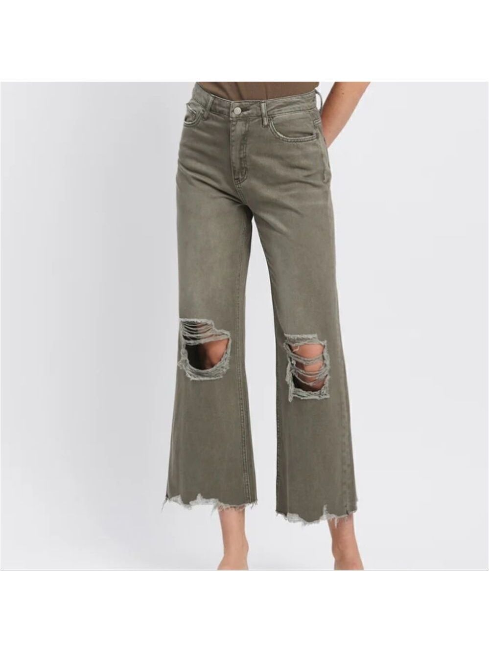 813 NWT Vervet Beetle - Super High Rise 90s Vintage Crop Flare Jeans Size 25